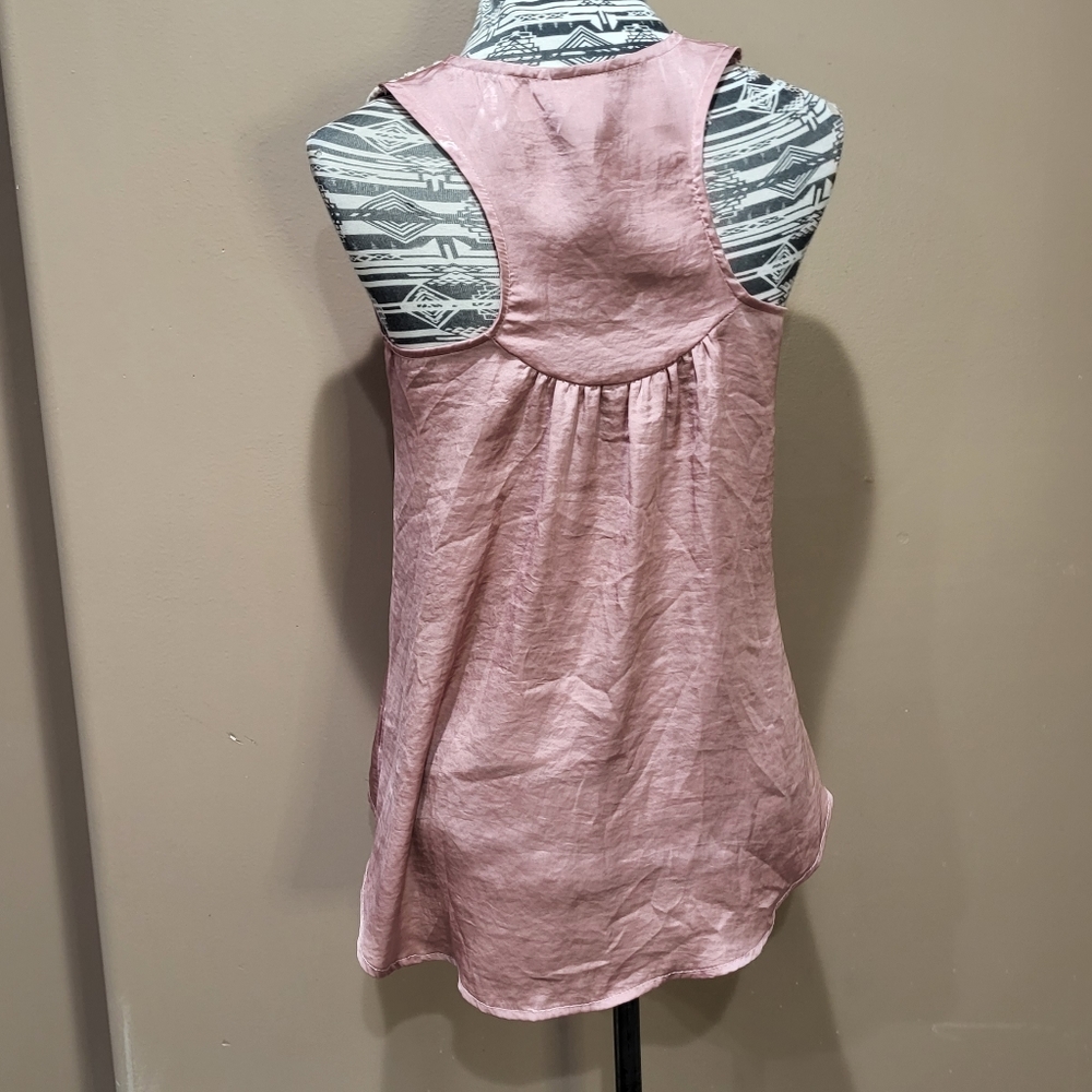 Happening In The Present (H.I.P) Dusty Rose Racerback Sleeveless Blouse - Picture 3 of 8